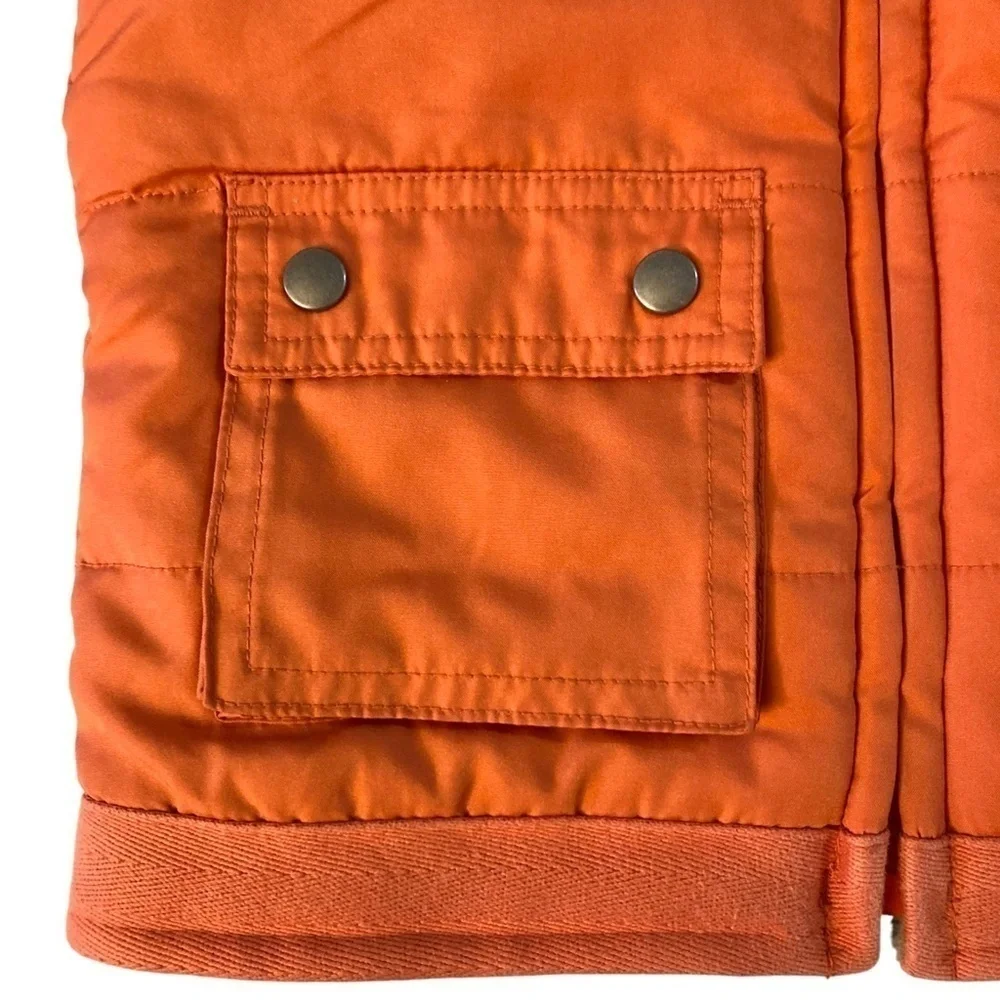 JANIE AND JACK Reversible Puffer Vest 12-18 mo Orange Gray